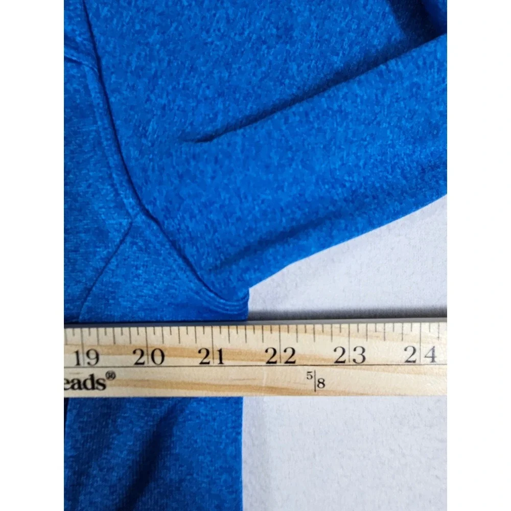 The North Face Mens Blue Heathered Full Zip Fleece Hoodie Jacket Large